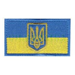 Прапорець синьо-жовтий з тризубом 8х4,5см