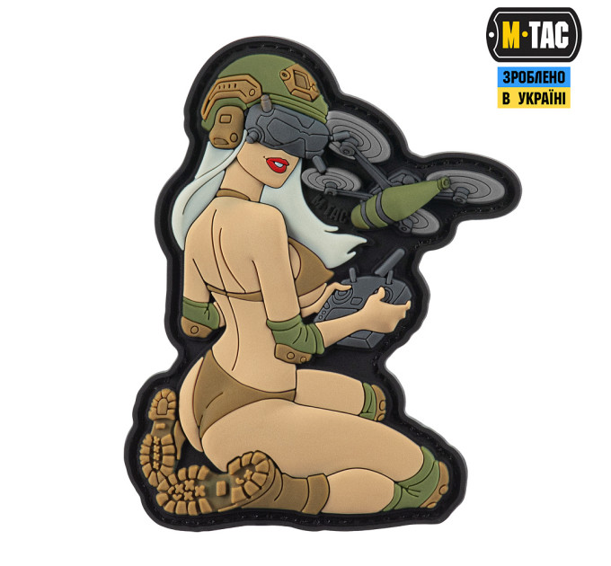 M-Tac нашивка Tactical girl №6 PVC White/Coyote/Olive V2