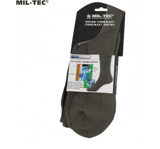 Mil-Tec Шкарпетки тактичні армійські Олива Кулмакс (3 seasons) SOCKE COOLMAX Olive