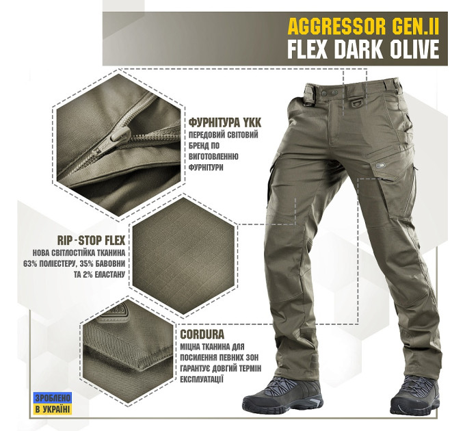 M-Tac штани Aggressor Gen ІІ Flex Dark Olive