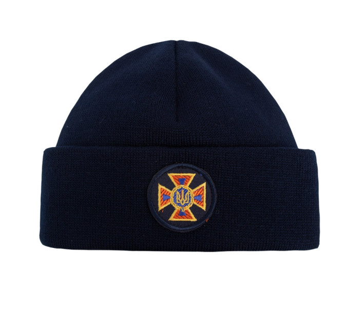 Шапка в'язана флісова з відворотом ДСНС  Navy Blue