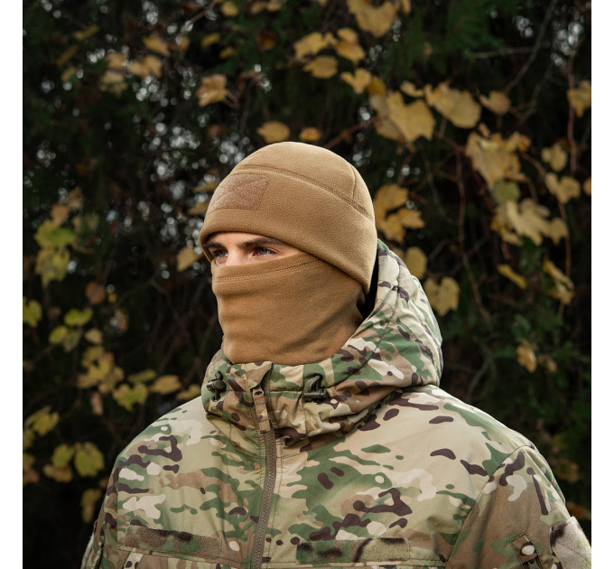 M-Tac шапка Watch Cap Elite фліс (320г/м2) з липучкою Coyote Brown