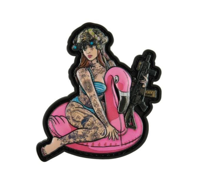 Нашивка Flamingo girl PVC