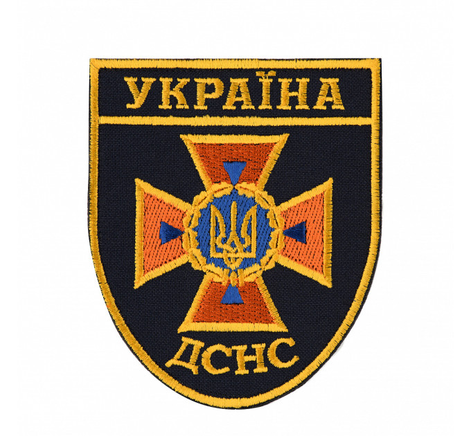ДСНС Україна жовтий для футболки-поло 80х65/ Нарукавна емблема ! Малий