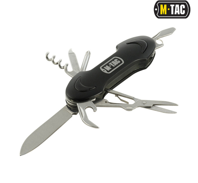 M-Tac ніж складний Type 2  малий (7 інструментів) Black/Steel